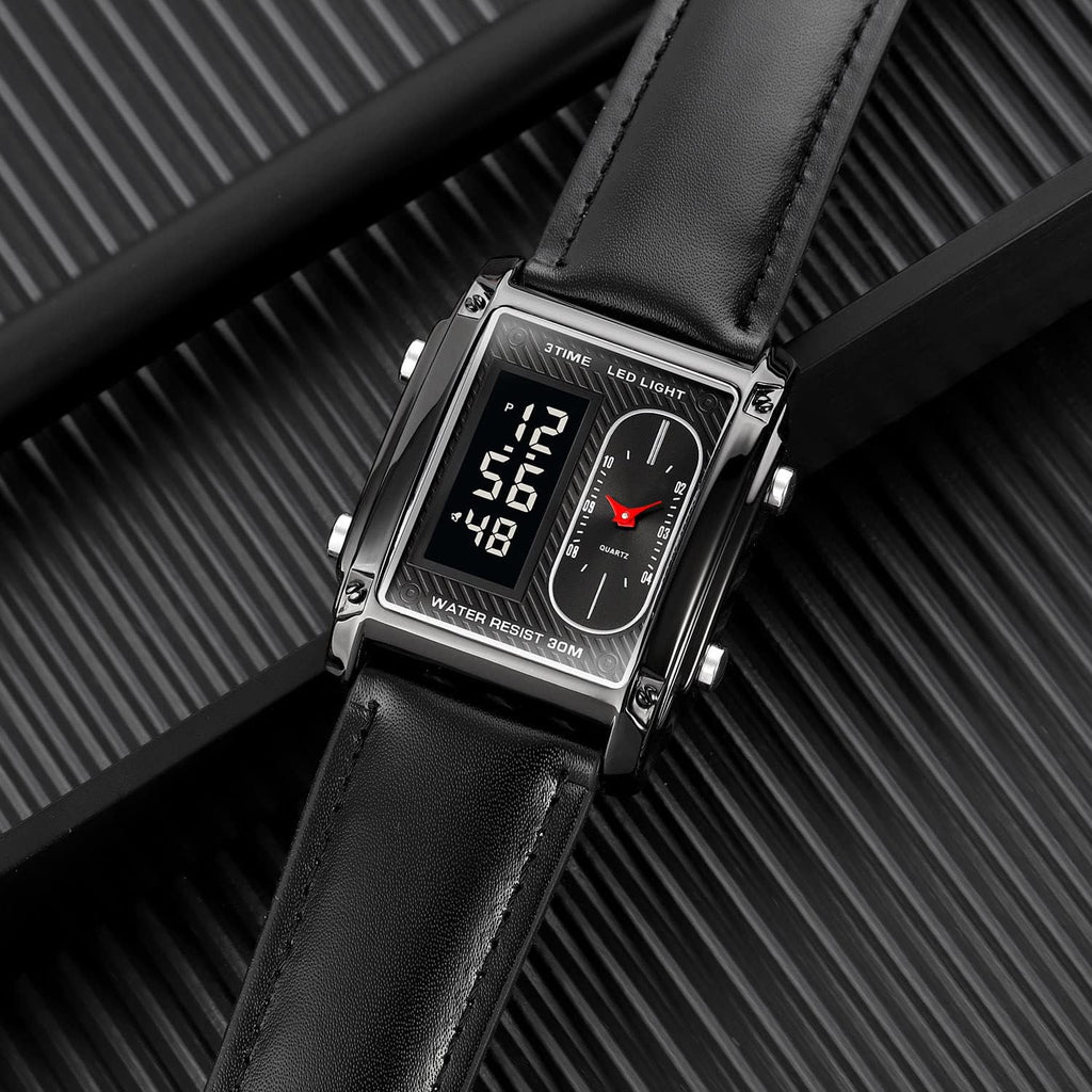 Original Skmei 1868 Boys New Style Design Famous Watch Digital Analog Mens Wrist Watches for Men Luxury Watch - Without Box - Black With Golden Case