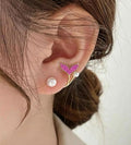 AUJ-939 Korean Fish Tail Earrings – Elegant Fashion Jewellery, Stylish Accessory for Women - black.