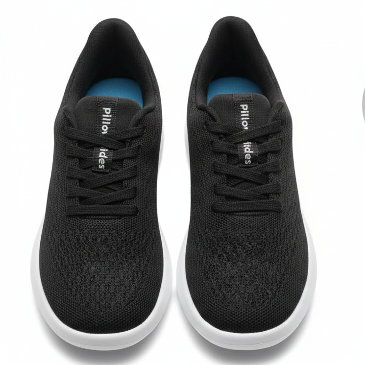 Men’s Lightweight Breathable Mesh Sneakers – Casual Walking & Everyday Comfort Shoes - Black, 37