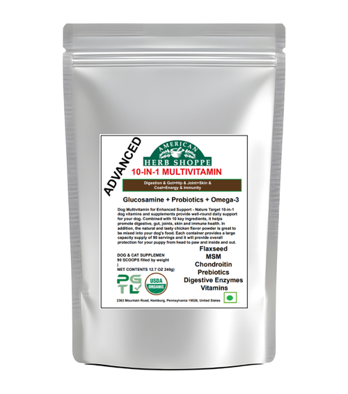 10-in-1 Dog & Cat Multivitamin | Probiotics, Omega-3 & Joint Support - 100g