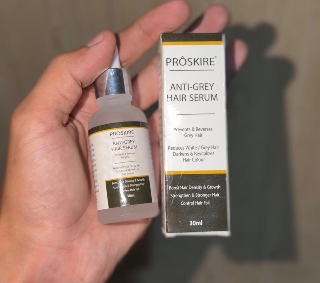 Proskire Anti-Grey Hair Serum 30ml Reduces White Hair - Darkens & Revitalizes Hair Color