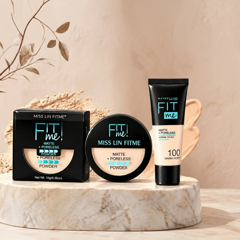 Fit Me 2-in-1 Face Powder And BB Tube Makeup Combo For Girls And Women - Fair