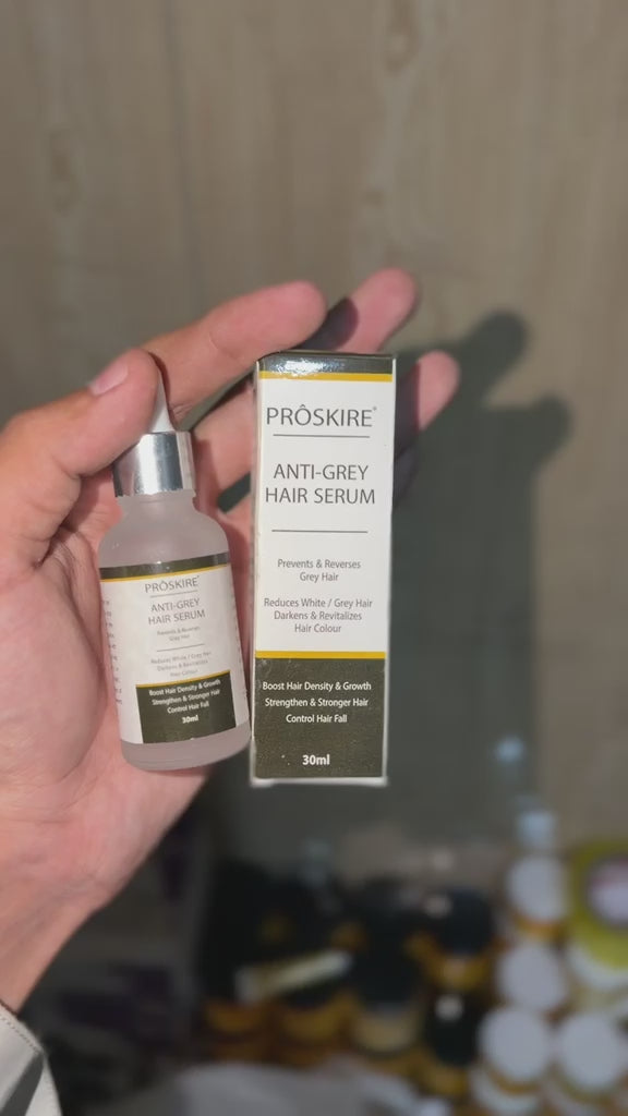 Proskire Anti-Grey Hair Serum 30ml Reduces White Hair - Darkens & Revitalizes Hair Color